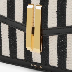 New DeMellier The Vancouver Black Striped Cotton Canvas