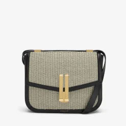 Discount DeMellier The Vancouver Deep Taupe Raffia & Black Smooth