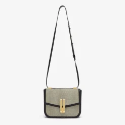 Discount DeMellier The Vancouver Deep Taupe Raffia & Black Smooth