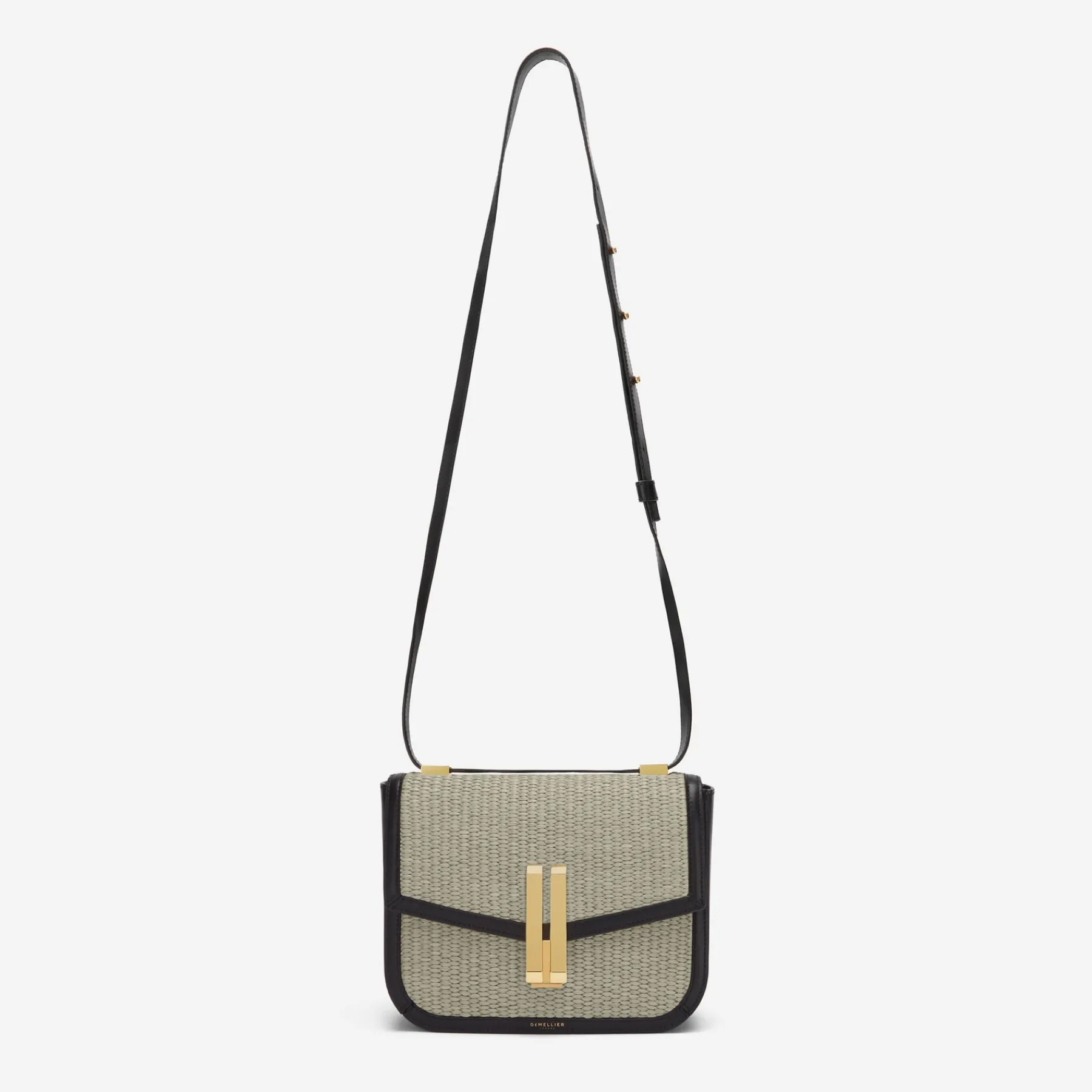 Discount DeMellier The Vancouver Deep Taupe Raffia & Black Smooth