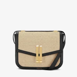 Fashion DeMellier The Vancouver Natural Raffia Black Smooth