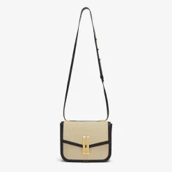 Fashion DeMellier The Vancouver Natural Raffia Black Smooth