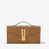 Fashion DeMellier The Vancouver Clutch Deep Toffee Smooth