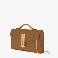 Fashion DeMellier The Vancouver Clutch Deep Toffee Smooth