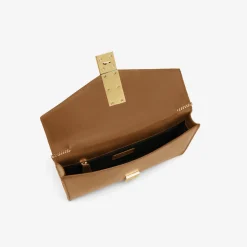 Fashion DeMellier The Vancouver Clutch Deep Toffee Smooth