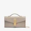 Fashion DeMellier The Vancouver Clutch Taupe Croc-Effect